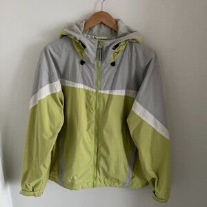 COLUMBIA WOMEN JACKET FULL ZIPPER GREY/LIME GREEN COLOUR POCKETS SZ XL